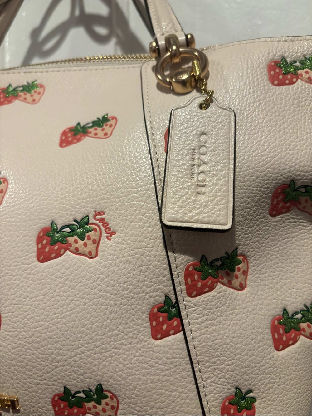 Coach Kacey Strawberry Print Satchel - Picture 3 of 6